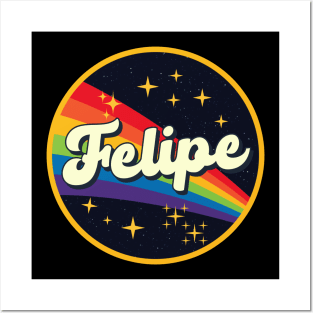 Felipe // Rainbow In Space Vintage Style Posters and Art